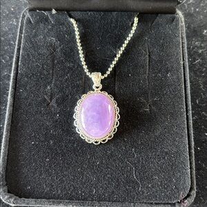 Purple Gemstone Pendant Necklace